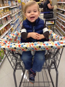 My happy boy at the grocery store this morning.